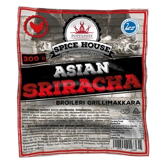 Poppamies broileri grillimakkara shiracha 300g