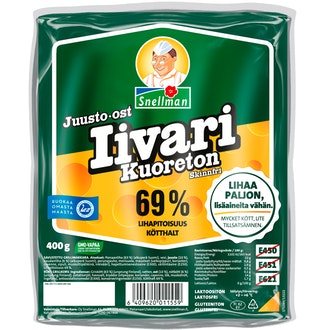 Snellman kuoreton juusto Iivari 400g