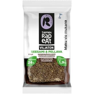 Rosten Siemenrapeat Viljaton siemennäkkileipä  Seesami & pellavansiemen 170 g