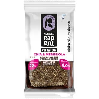 Rosten Siemenrapeat Viljaton siemennäkkileipä Chia & merisuola 8 kpl 170 g