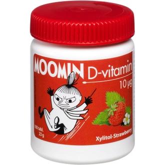 Moomin Xylitol-Strawberry D-Vitamiini 10Μg Imeskelytabletti 100Tabl 23G Ravintolisä