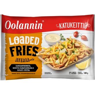 Oolannin Katukeittiö loaded fries juustoinen kana-ateria 500g