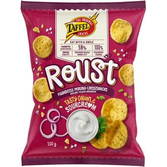 Taffel Roust tasty onion & sourcre*m paahdettu peruna-linssisnacks 100g