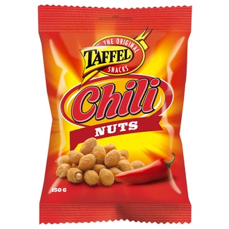 Taffel Chili Nuts chilikuorrutettu maapähkinä 150g