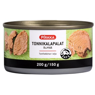 Pirkka tonnikalapalat öljyssä 200g/150g