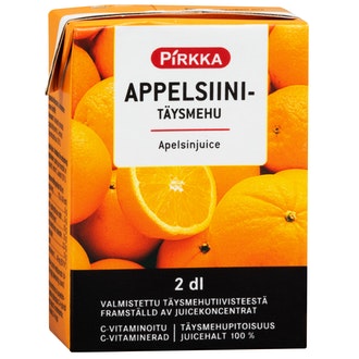 Pirkka appelsiinitäysmehu 2 dl