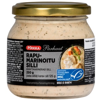 Pirkka Parhaat rapumarinoitu silli 250g/125g MSC