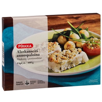 Pirkka alaskanseiti annospaloina 400g/4kpl pakaste
