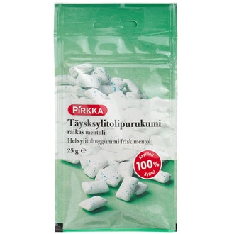 Pirkka täysksylitolipurukumi raikas mentoli 25g