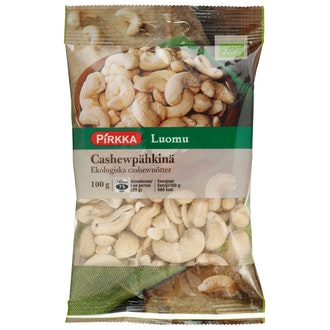 Pirkka Luomu cashewpähkinä 100g