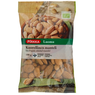 Pirkka Luomu kuorellinen manteli 100g