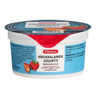 Pirkka kreikkalainen jogurtti mansikkahillolla 150g