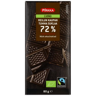 Pirkka Luomu Reilun kaupan tumma suklaa 72% 80g