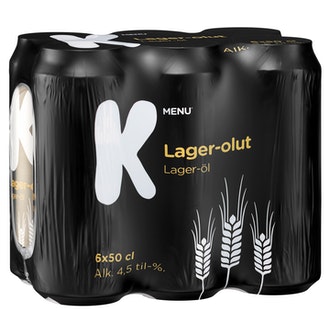 K-Menu lager-olut 4,5% 6x0,5l