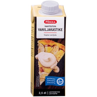 Pirkka vaahtoutuva vaniljakastike 2,5 dl laktoositon