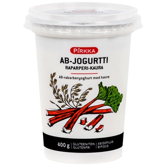 Pirkka AB-jogurtti raparperi-kaura 400g