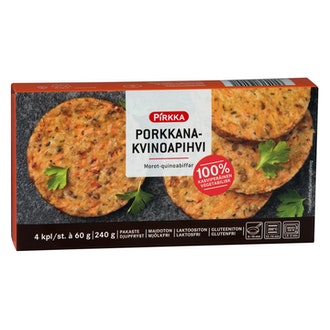 Pirkka porkkana-kvinoapihvi 4kpl/240g pakaste