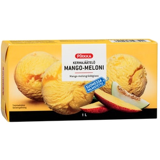 Pirkka kermajäätelö mango-meloni 1l