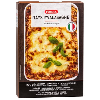 Pirkka täysjyvälasagne 270g