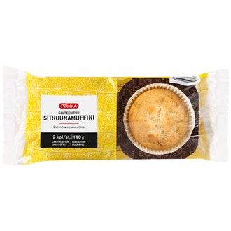 Pirkka gluteeniton sitruunamuffini 2kpl/140g
