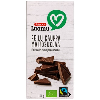 Pirkka Luomu Reilun kaupan maitosuklaa 100g