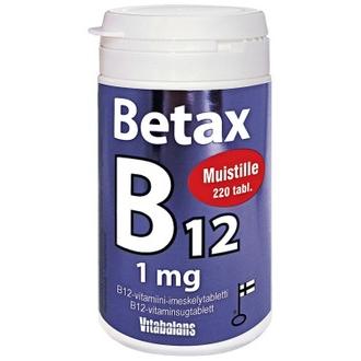 Betax B12-vitamiini-imeskelytabletti 1 mg, 220 tabl. Vitabalans