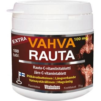 Extra Vahva Rauta 100 Mg 100 Tabl, Rauta-C-Vitamiinitabletti, Vitabalans