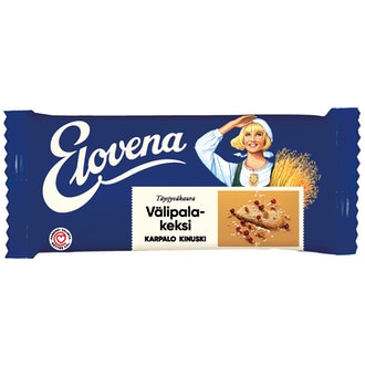 Elovena karpalo-kinuski välipalakeksi 30g