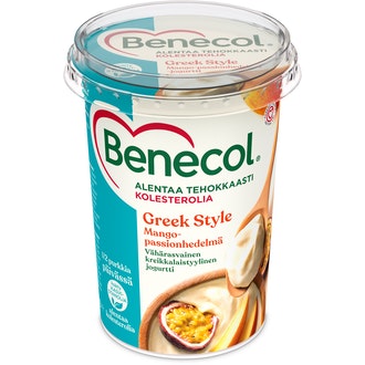 Benecol 450g Greek Style jogurtti mango-passionhedelmä kolesterolia alentava