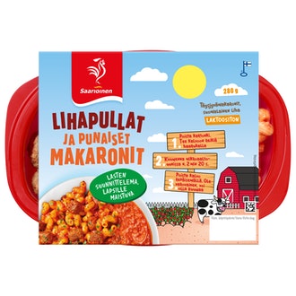 Saarioinen lihapullat ja punaiset makaronit 280g