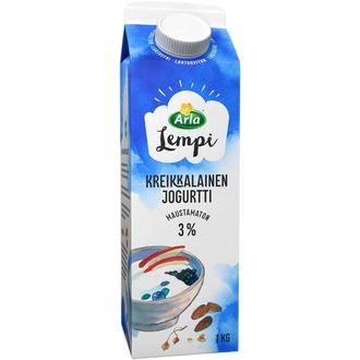 Arla Lempi Kreikkalainen jogurtti 3% 1kg laktoositon