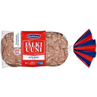 Oululainen Jälkiuuni Aito Ruis 4kpl 240g, täysjyväruisleipä