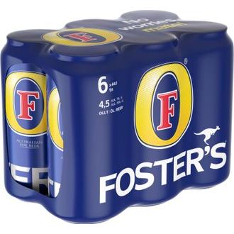 6 x Foster\'s olut 4,5% 0,44 l