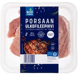 Kotimaista porsaan ulkofileepihvi 3kpl 360g