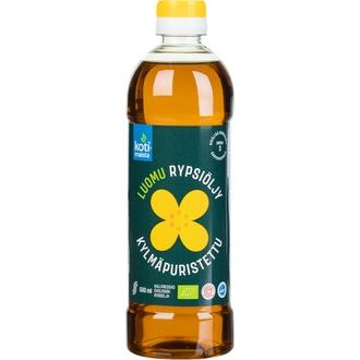 Kotimaista Kylmäpuristettu luomu rypsiöljy 500 ml