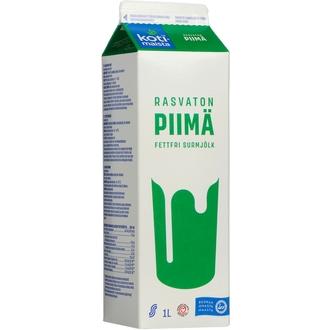 Kotimaista rasvaton piimä 1l