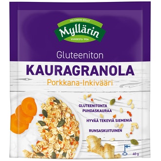 Myllärin Gluteeniton Kauragranola Porkkana-inkivääri 40g