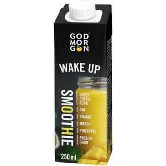 God Morgon Wake Up smoothie vihreä kahvipapu-kaura-appelsiini-mango-ananas-passionhedelmä 250 ml