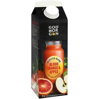 God Morgon Selected Blend Veriappelsiini-omena täysmehu appelsiinihedelmälihalla 1 L