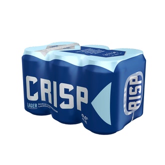 6-pack Crisp alkoholiton vaalea lager olut 0 % tölkki 0,33 L