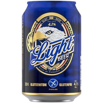 Light Beer Gluteeniton Olut 4,1 % Tölkki 0,33 L