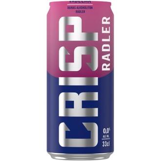 Crisp Radler Vadelma alkoholiton vaalea lager olut 0% 0,33l
