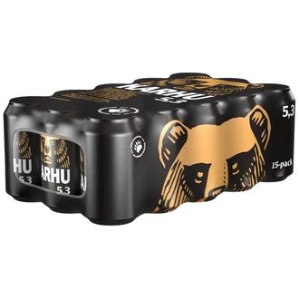 15-pack Karhu Lager olut 5,3% tölkki 0,33 L