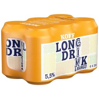 6-pack Koff Long Drink Mango long drink 5,5 % tölkki 0,33 L