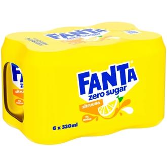 6-pack Fanta Sitruuna Zero virvoitusjuoma tölkki 0.33 L