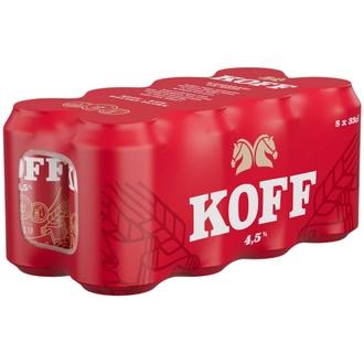 8-pack Koff Lager olut 4,5 % tölkki 0,33 L