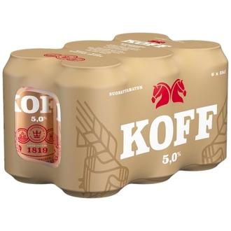 6-pack KOFF Suodattamaton olut 5 % tölkki 0,33 L