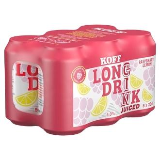6-pack Koff Long Drink Juiced Raspberry-Lemonlong drink 5,0 % tölkki 0,33 L