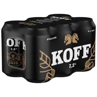 6-pack Koff Stallion Lager olut 7,2 % tölkki 0,33 L