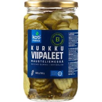 Kotimaista kurkkuviipaleet mausteliemessä, ei lisättyä sokeria 680/350 g